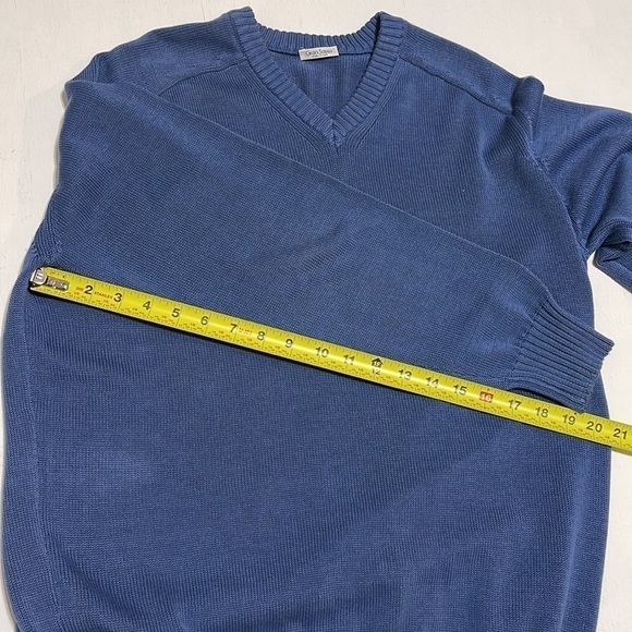 Gran Sasso Woman Blue V Neck Sweater Made in Italy Size 14 - Picture 8 of 9